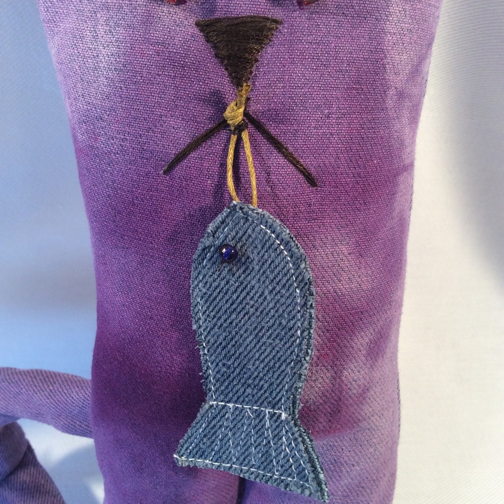 Boutique: Purple handmade cat stuffed animal - Picture 3 of 12